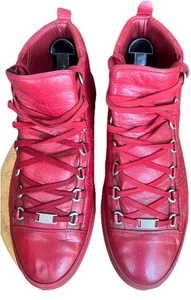 Balenciaga Arena scarpe sneakers uomo rosse alte in pelle taglia 46 US 13 - Foto 1 di 8