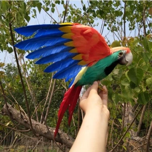 Simulated Feathered Parrot Decorative Animal Model Fake Bird Craft - Picture 1 of 21
