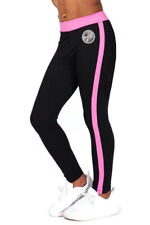 PINEAPPLE Dancewear Girls Dance Contrast Panel Full Length Leggings Black/Pink