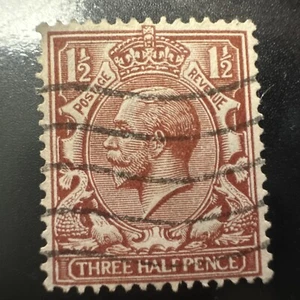 1912-13 Gran Bretaña Rey Jorge V Tres Medios Peniques Marrón Claro Estampilla Usada - Imagen 1 de 2