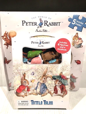The World of Beatrix Potter Peter Rabbit Book With 4 Figurines + 5 Puzzles NEW Foto 1 de 4