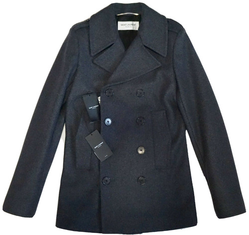 SAINT LAURENT (YSL) CAPPOTTO CAPPOTTO DA PAVONE $1990 ️ SAINT LAURENT PARIGI LANA VERGINE PARIGINO IT 44 XS