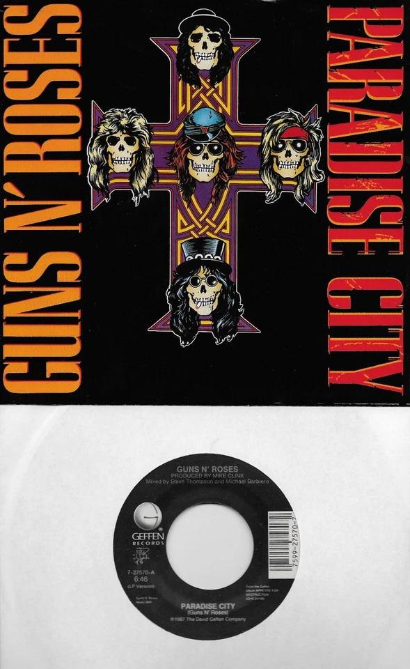 GUNS N' ROSES  Paradise City / Move To The City  45 with PicSleeve - Image 1 of 1