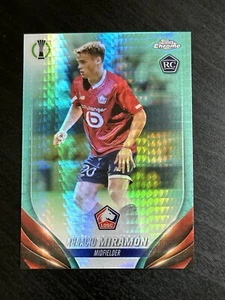 Tarjeta de novato 2023-24 Topps cromada UEFA Ignacio Miramon Lille Aqua Prism - Imagen 1 de 2