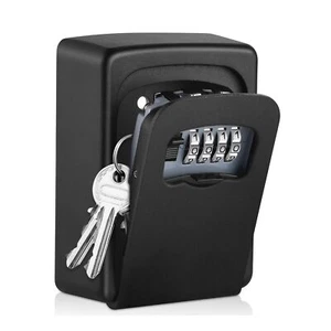 Key Lock Box Wall Mounted,4 Digit Combination Weatherproof Lockbox for Outsid... - Picture 1 of 6