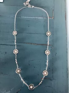 Brighton Africa Stories Basket Silver Crystal Long Reversible Necklace $92 NWT - Picture 1 of 3