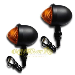 Turn signals Turn Signal Bullet Aluminum Black Homologated cafe racer Custom - Picture 1 of 2