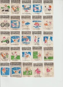 FEDERAL METRIC & ROAD SAFETY SELECT USED MATCHBOX LABELS 85+ -DOUBLES MIXED COND - Picture 1 of 4