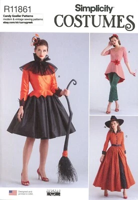 Simplicity R11861 Rockabilly-Inspired Costume Separates Sz 16-24 UNCUT S9632 - Image 1 of 4