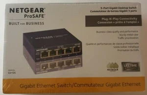 NETGEAR ProSafe GS105 5-port Gigabit Desktop Switch 10/100/1000 Mbps - Picture 1 of 6