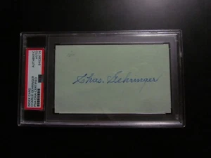 Charlie Gehringer Signed Index Card PSA Encapsulated - Picture 1 of 3