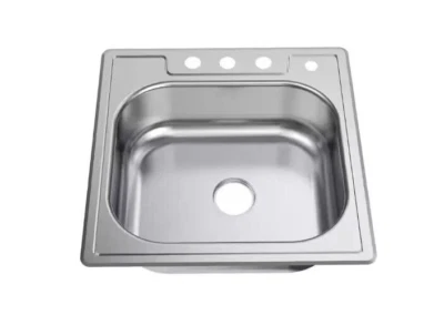 Glacier Bay 25 pulgadas Fregadero de cocina de acero inoxidable calibre 20 con tazón individual Drop in Foto 1 de 4