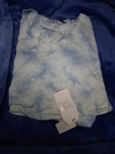 Time And Tru Tops Shirts ty- die blue -white Women's Size XXL(20) - Picture 1 of 8