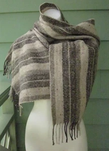Bill Blass Country Scarf Striped with Flecks and Tweed 64 x 15 Made in ITALY - Picture 1 of 8