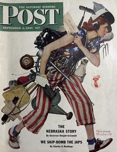 1943 Norman Rockwell Saturday Evening Post Rosie Rescue Original Magazine Cover - Picture 1 of 1