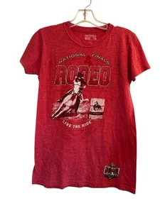 ProRodeo Gear NFR Tee Shirt Girls L Red National Finals Rodeo Vegas 2015 PRCA - Picture 1 of 13