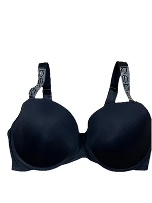 Sujetador bebe push up brillo estrás correa talla 38D, negro Foto 1 de 4