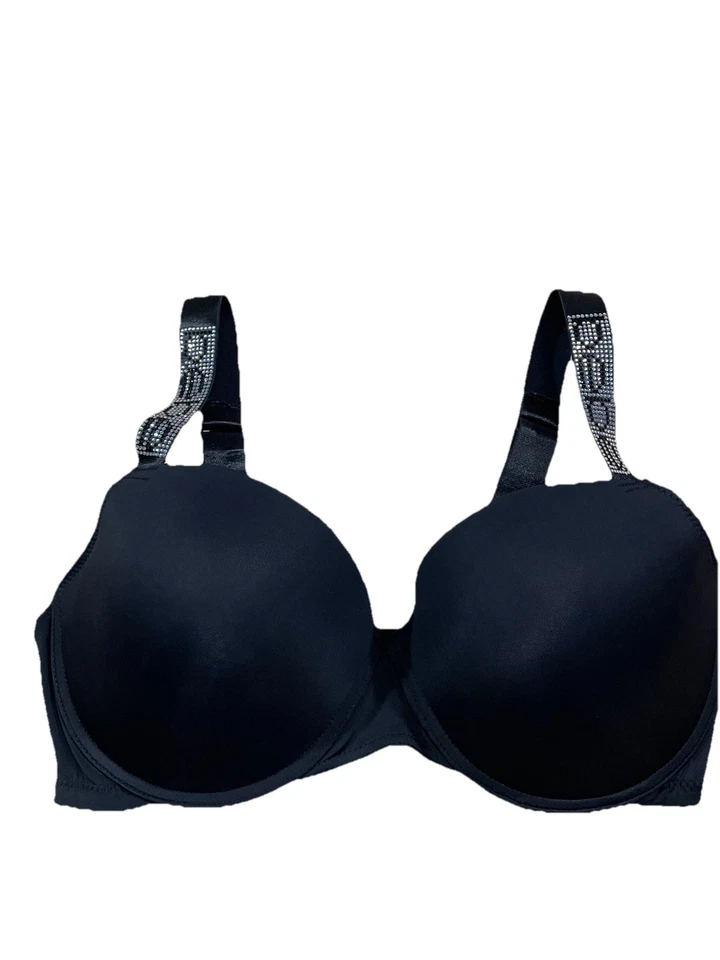Sutiã Bebe Push Up Shine alça de strass tamanho 38D, preto - Imagem 1 de 4