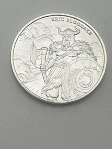 1oz Silver Legendary Warriors Eric Bloodaxe Great BU .999 Round!!! - Picture 1 of 2