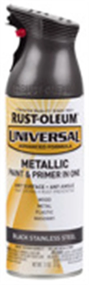 Pintura en aerosol metálica de acero inoxidable negra universal Rust-Oleum 314558 11 oz. Foto 1 de 1