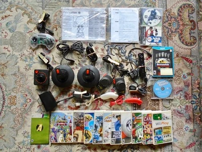 Lot of 28 PS1, Atari, Sega, TurboGrafx-16, Nintendo Wii games, acce, controllers - Image 1 of 4