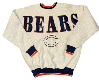 Rare Vintage 90s Chicago Bears NFL Spellout Embroidered Crewneck Size XL - Image 1 of 3
