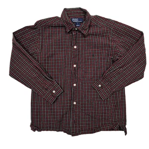 Polo Ralph Lauren Size 7 Boys Shirt Red Check Long Sleeve Button Up - Picture 1 of 6
