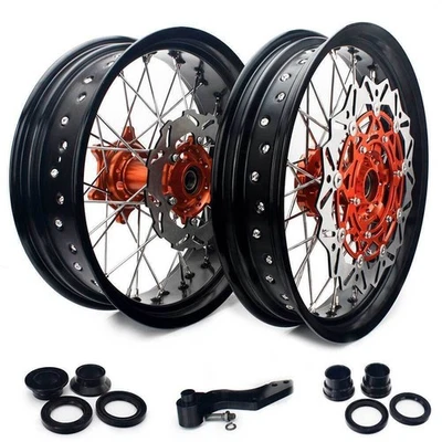 Supermoto 17" Roues Jantes Disques Support pr KTM SX SXF SX-F EXC 125-530 09-21 - Photo 1/4