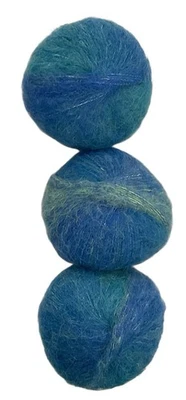 3- Mohair Yarn Balls Color Gradient Blue & Green 100 Grams Each NEW - Image 1 of 2