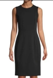 CALVIN KLEIN Womens Sleeveless Above The Knee Crewneck Dress Black Sz 8 & 10 - Picture 1 of 7