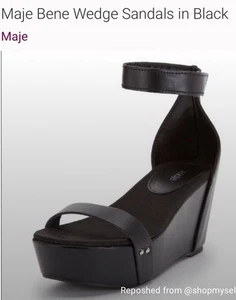 Maje Bene Wedge Sandals Size 38 - Picture 1 of 9