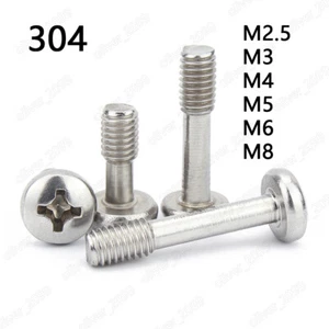304 viti testa padella incrociata Phillips acciaio inox con gambo a vita M2,5 M3-M8 - Foto 1 di 5