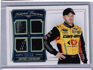 2016 NATIONAL TREASURES JEFFREY EARNHARDT QUAD RU FS/T/GLOVE CARD#QM-JE /10