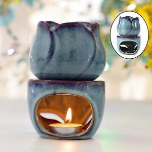 Blue Ceramic Oil Burner Candle Fragrance ing Warmer  Essential Oil Tea Light