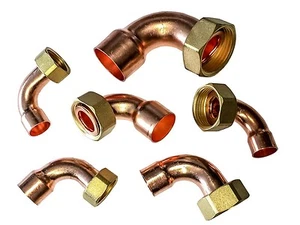 Manguito de latón ESQUINA con atornillado 15 mm 18 mm 22 mm 28 mm 1/2" 3/4" 1" - Imagen 1 de 7