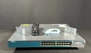 Cisco WS-C3560X-24P-E 24 Port PoE Ethernet Switch -Same Day Shipping - Picture 1 of 5