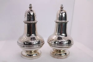 Antiguo salero y pimentero enchapado en plata grabado a mano hecho en Inglaterra - Imagen 1 de 12