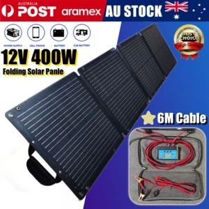 New 400W Folding Solar Panel Blanket Mat Flexible Mono Power Camping RV USB 12V - Picture 1 of 13