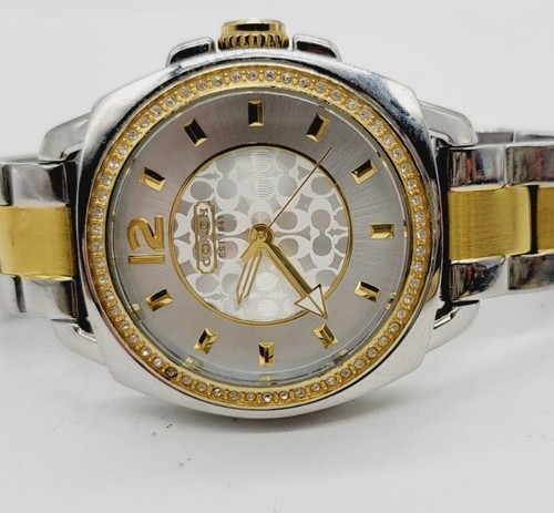 Orologio Coach donna bicolore oro e argento nuovo batteria accento cristallo