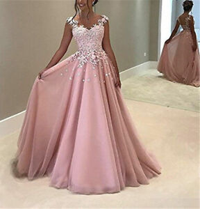 Long Prom Dresses Wedding Bridesmaid Formal Party Dress Evening Ball Gown Plus
