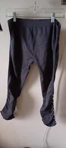 Soho Lady Jewel Studded Leggings Gray Nylon Mid Calf PLUS sz girls M L sz women - Picture 1 of 6