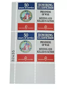 Placa de servicio de honor 1970 bloque de 4 estampillas postales de 6c # 1421-2 MNH - Imagen 1 de 5
