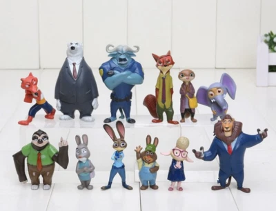 12PCS/SET New Disney Zootopia Judy Nick Cartoon Mini PVC Toys Dolls Kids Gifts - Image 1 of 2