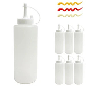 6 Clear Plastic Squeeze Bottle Condiment Ketchup Mustard Dispenser 7795735152324 - Picture 1 of 1