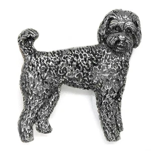 LABRADOODLE PELTRE PIN INSIGNIA ORGANZA BOLSA Y CAJA DE REGALO OPCIÓN CUMPLEAÑOS NAVIDAD - Imagen 1 de 8