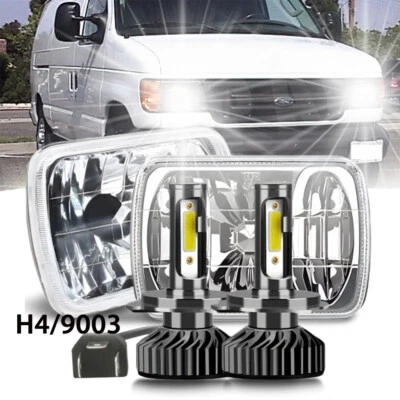 5x7" 7x6" Led Headlights For Ford E-100 E-150 E-250 E-350 Econoline Wagon Van - Image 1 of 4