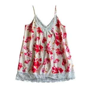 Oscar De La Renta Pink Label Babydoll Chemise Nightie Gown XL PinkCream Floral - Picture 1 of 8