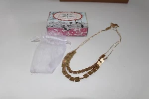 PLUNDER DESIGN Keri Gold Tone Square NECKLACE NEW NIB - Picture 1 of 3