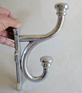 Vintage Kleiderhaken doppelt Aluminium silberfarben 12” x 3” x 6” MCM Brutalist - Bild 1 von 6