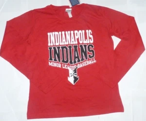 NUOVA maglietta MiLB Minor League Baseball Indianapolis Indians L/S donna S nuova con etichette W447 - Foto 1 di 1